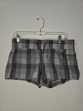 Lululemon Plaid Women's Athletic Shorts in Gray Sz 4